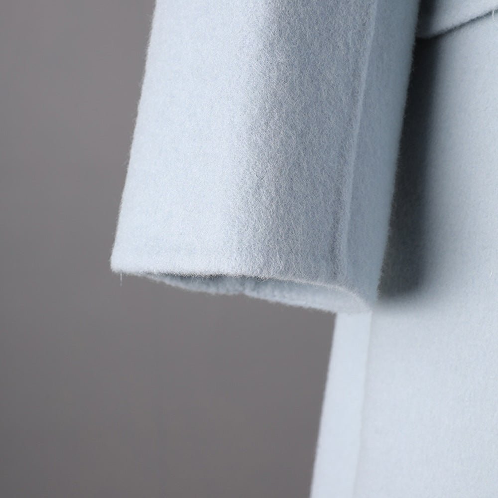 Long Baby Blue Wool Coat