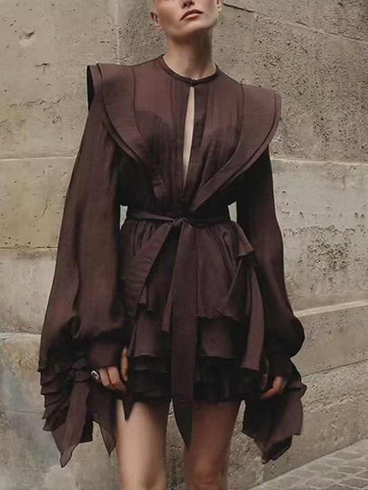 Dress with Asymmetric Design and Cut-Out Details