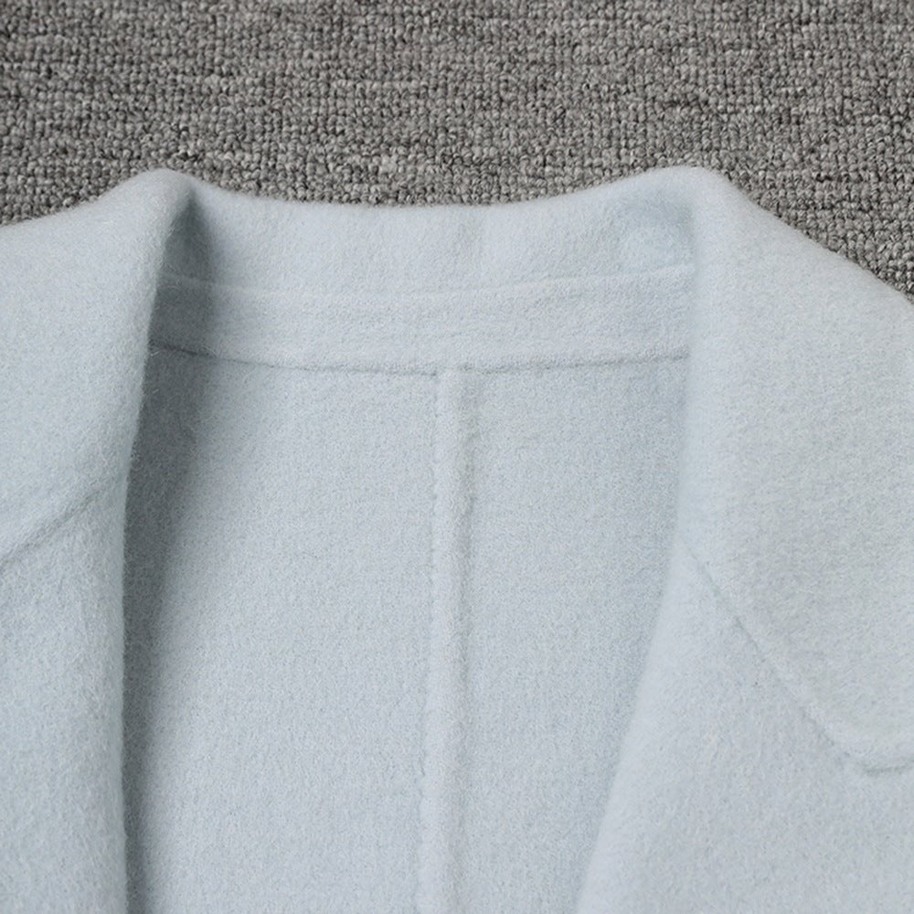 Long Baby Blue Wool Coat