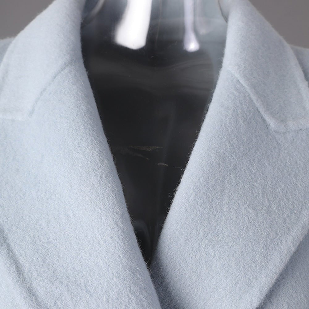 Long Baby Blue Wool Coat