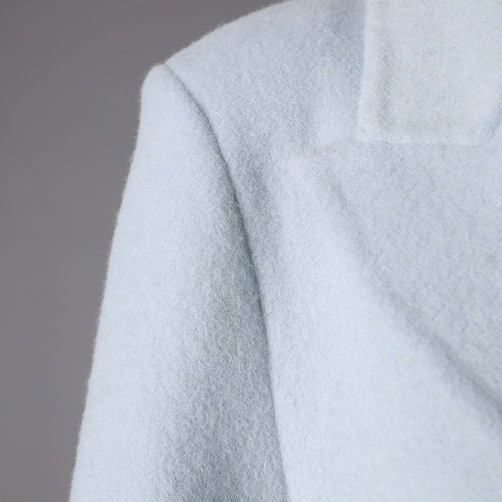 Long Baby Blue Wool Coat