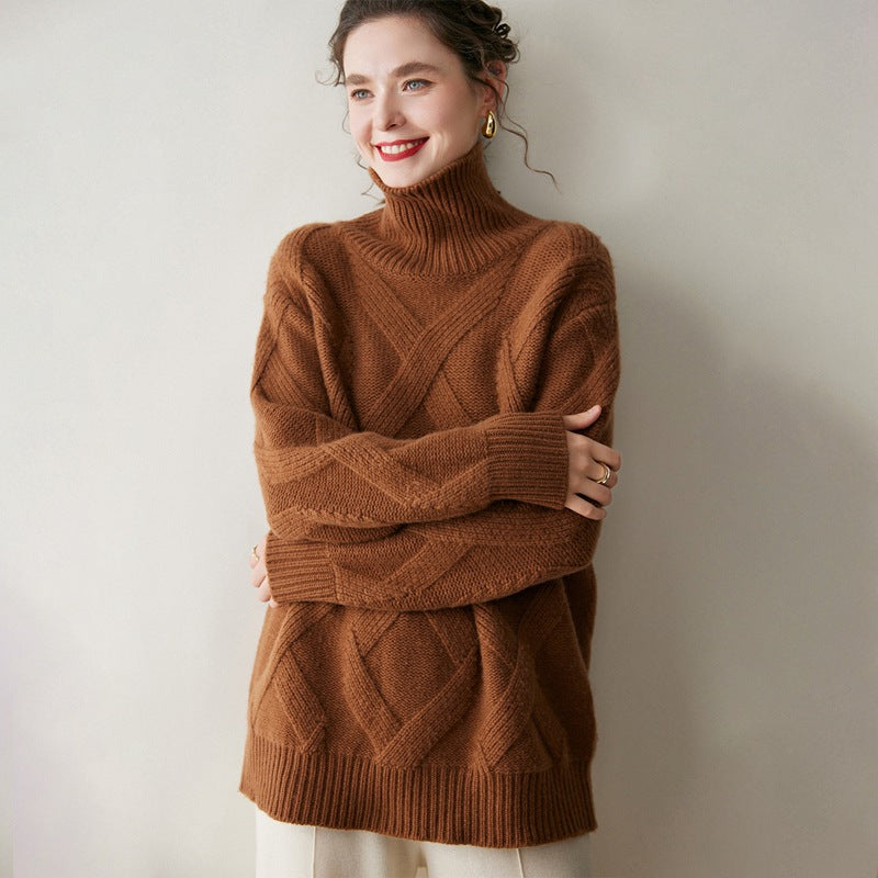 Elaris Cozy High-Neck Cashmere Sweater