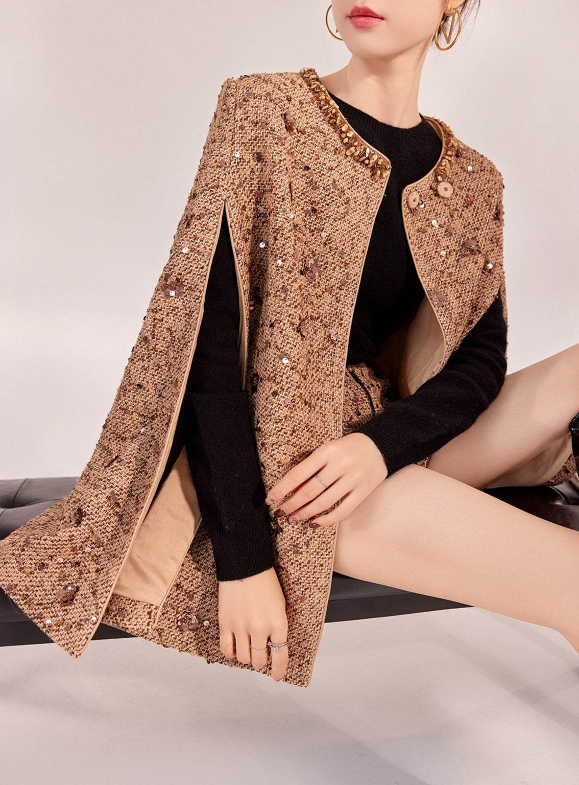 Mocha Mousse Cape Jacket
